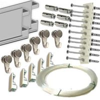 colgar cuadros 6 metros  guia plata mate  aluminio resistente  incluye 6 colgadores nylon y 6 ganchos rm  sistema modular hogar oficina