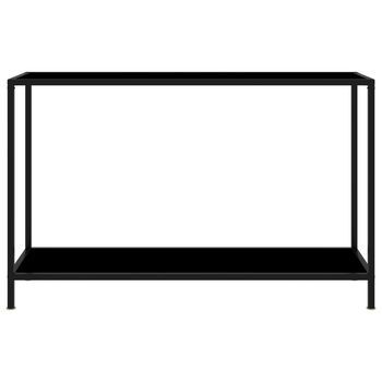 Mesa De Consola | Mesa De Entrada | Mesa Auxiliar Negro Vidrio Templado 120x35x75 Cm