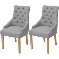vidaxl sillas de comedor giratorias 2 unidades tela gris claro