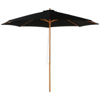 outsunny sombrilla parasol de jardin o300x250 cm con pestillo de fijacion techo ventilado poste de madera desmontable para patio   aosom espana