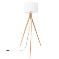 lampara de pie madera blancanatural telapvcmadera alt 140 cm