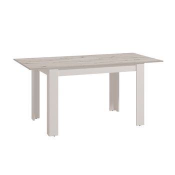 Mesa De Comedor Extensible Uki Con Patas En Forma De L Y Guías Correderas Metálicas En Color Cemento 75x80x140-180 Cm