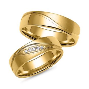 Alianzas de oro con 5 diamantes