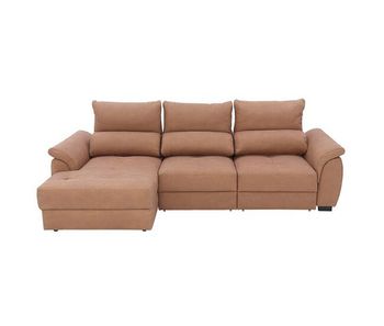 Chaise longue con cama benson izquierda 4 plazas camel