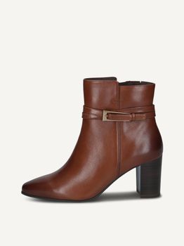 CAPRICE Bootie, brown, made of Leather with Block heel, Size 39