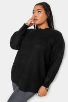 yours jersey negro de punto con rotos mujer curvy y tallas grandes yours