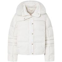 liu jo abrigo de plumas plumifero con cuello teddy para mujer