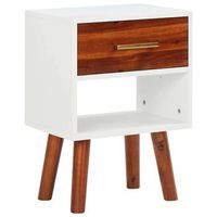 juego de 2 mesitas de noche - mesillas de madera maciza acacia 40x30x57 cm mc5701