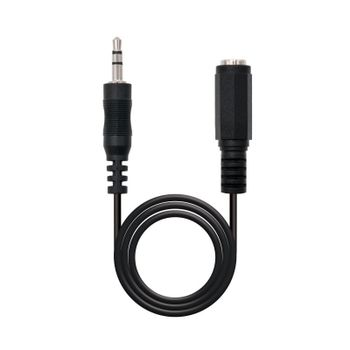 Nanocable Cable Audio Estéreo Jack 3.5mm Macho/Hembra 5m Negro