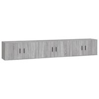 muebles para tv de pared 3 uds gris sonoma 80x345x40 cm vidaxl