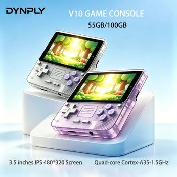 Consola de Juegos Retro POWKIDDY V10 con Pantalla IPS OCA HD de 3.5 Pulgadas y Resolución 480*320, RK3326 de Código Abierto Linux, Regalo para Niños