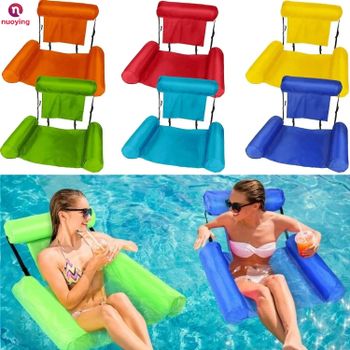 Silla Inflable para Piscina para Adultos con Reposabrazos y Reposacabezas, Colorida, de PVC y Tela Oxford, para Relajarse en la Playa, el Lago o la Piscina