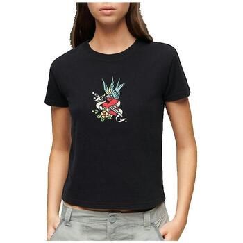 Superdry Camiseta T-shirt ajusté brodé Tattoo para mujer