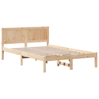 cama matrimonial  cama doble  estructura de cama de madera de pino natural 140 x 190 cm duradera cfw59685