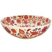 ensaladera grande de melamina de 31 cm con estampado de flores indias