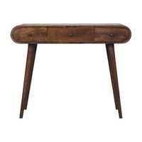 tocador de madera maciza mueble artesanal forma curva de castano