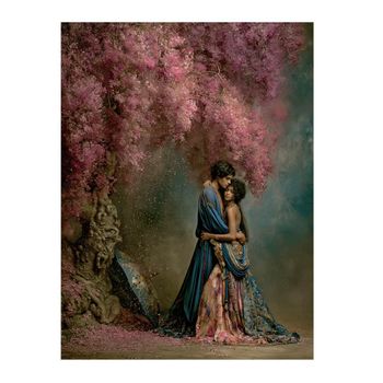 Cuadro con cerezo y pareja en alu-dibond multicolor 30x40 cm
