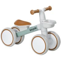 aiyaplay bicicleta sin pedales para ninos de 12-36 meses con asiento ajustable cesta y 4 ruedas silenciosas 56x27x39 cm verde