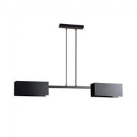 lampara de techo lastro negro 2 luces