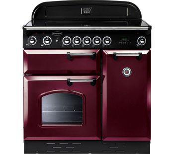 RANGEMASTER Classic 90E Electric Induction Range Cooker - Cranberry & Chrome, Cranberry