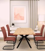 pack de 4 sillas de comedor de tela con estructura metalica