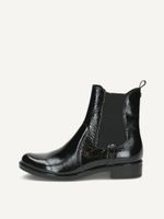 caprice bootie black made of leather and synthetic with block heel size 42