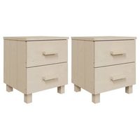 juego de 2 mesitas de noche - mesillas pino macizo marron miel 40x35x445 cm mc5527