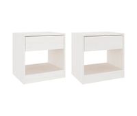vidaxl mesitas de noche 2 uds madera maciza de pino blanca 40x31x40 cm