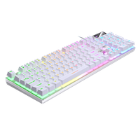 teclado para juegos usb con cable con retroiluminacion teclado para jugadores de 104 teclas para ordenadorportatilpc diseno ergonomico accesorio para juegos de oficina