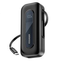 mensaje fs01 20w 10000mah banco de energia de pantalla digital con cable retractil type-c incorporado fuente de alimenta