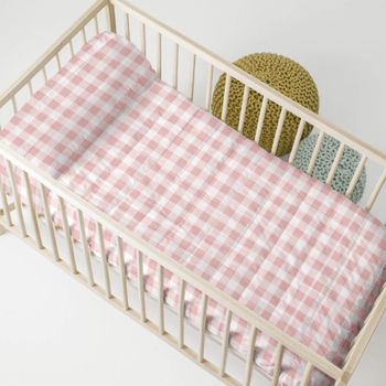 Vichy pink Colcha Cuna (100x130 cm)