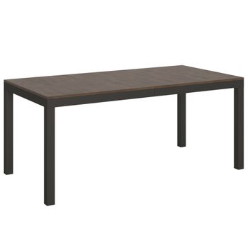 Mesa extensible 90x180/440 cm efecto madera nogal, hierro