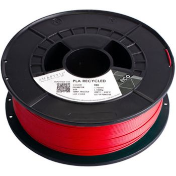 Smartfil PLA Recycled Filamento 3D Fabricado con PLA Reciclado 1.75mm 1000g Red