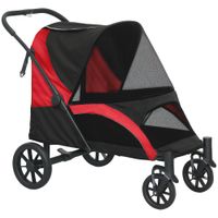 pawhut carro para perros cochecito para perros plegable para perros grandes carrito para mascotas con 4 ruedas correas de seguridad   aosom espana