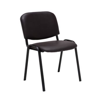 Silla con patas de metal y asiento en Simil cuero Marrón