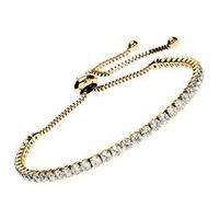 pulsera acero inoxidable oro ip circonita