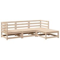 juego de sofas de jardin 4 pzas madera maciza de pino vidaxl