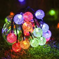 multicolor luces exteriores con energia solar 50 led luces navidenas de 23 pies luz de globo de cristal impermeable para exteriores con 8 modos de