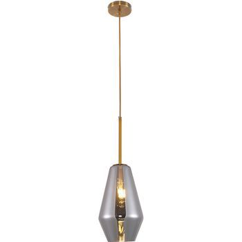 Lámpara De Techo De Cristal - Lámpara Colgante Diseño Vintage - Alua Gris Transparent