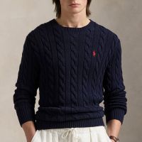 polo ralph lauren roving cotton cable-knit jumper - xl