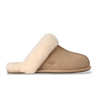 UGG para mujer. 1106872 Zapatillas de Piel Scuffette II arena (37), Beige, Plano, Ante, Ninguno, Homewear