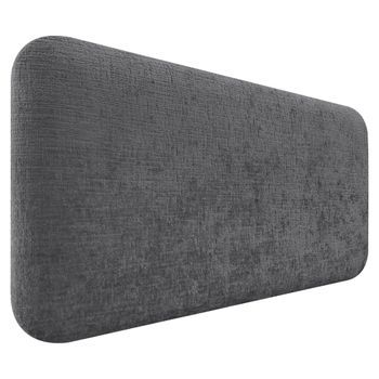 Dhome Cabecero Tapizado En Lana Liso Redondeado Para Pared Acústicos Cabeceros Absorbentes Cabezal Cama Dormitorio (gris Oscuro, 90cm)
