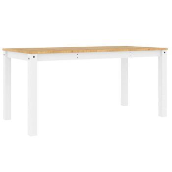 Mesa De Comedor - Mesa De Cocina Panama Madera Maciza Pino Blanco 160x80x75 Cm