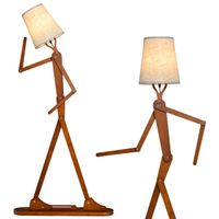 costway lampara de pie alta con figura humana ajustable pantalla de lampara de tela cambiable 77 x 255 x 160 cm natural
