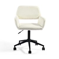 comoda y elegante silla de oficina beige con reposabrazos