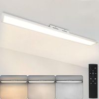 lampara de techo led 42w blanco 3360lm 120x15cm panel regulable con mando a distancia para salon moderno dormitorio oficina cocina pasillo zmh