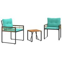 juego de muebles de exterior con cojin 3 piezas  mobiliario de jardin tuquesa