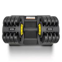 hxg mancuerna ajustable de 35kgs a 32kgs r 1 unidad  diseno ergonomico revestimiento de caucho ideal para casa y gimnasio