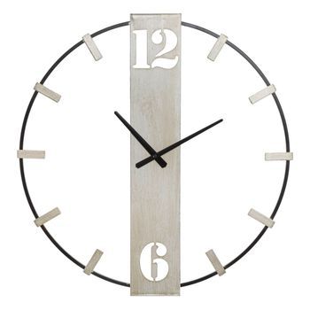 Reloj De Pared De Metal Plateado Cm 61x4,5x63
