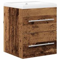 gabinete de lavabo para bano con cajon marron 42 x 39 x 52 cm vidaxl